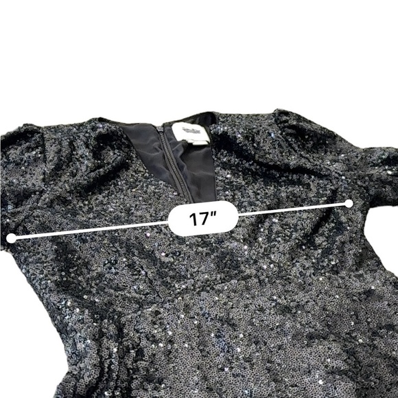 Kate Spade sequin dress black plunging neckline size 2 - Picture 13 of 16